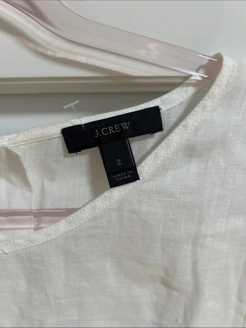 J. Crew White Embroidered Linen Blouse 2